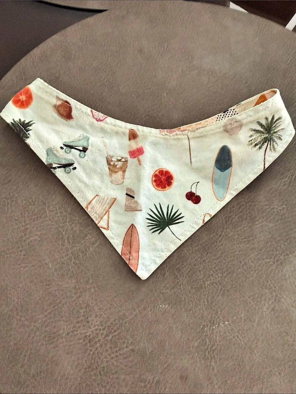 Réversible vacation summer /Geometric print dog scarf